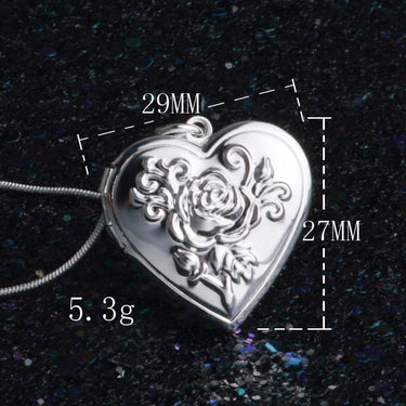 x THAI SILVER Antique Heart Shaped Rose Locket